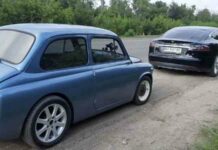 Саморобний запорожець з електродвигуном “покарав” круту tesla model s